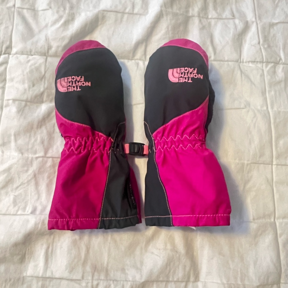 The North Face Kids' Pink and Black Snow Mittens
